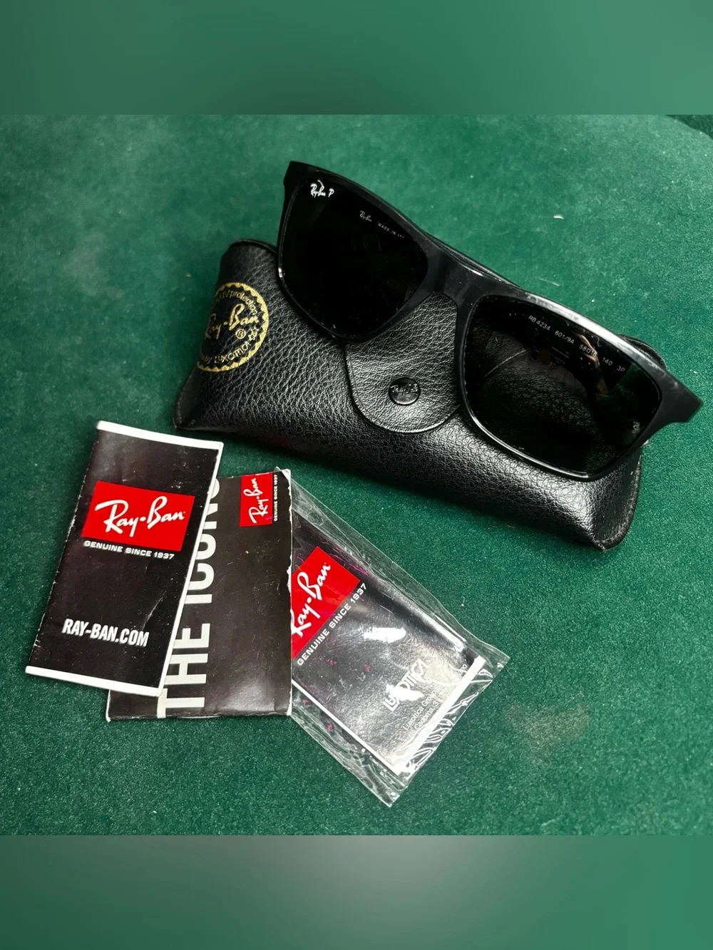 Ray-Ban RB4234 Black Polarized Sunglasses w/ Case